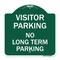 Signmission Reserved Parking Visitor Parking No Long-Term Parking, Green & White Alum, 18" x 18", GW-1818-23022 A-DES-GW-1818-23022 - alternate 1